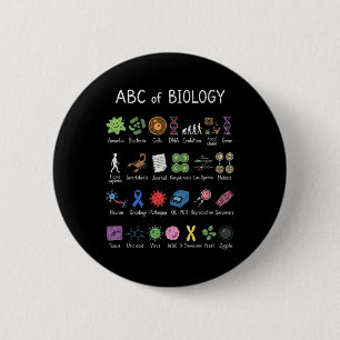 Biology Alphabet Science Education Teacher Student 6 Cm Round Badge