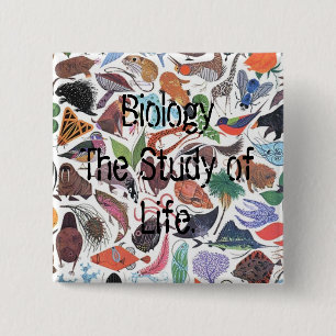 Biology, Biology The Study of Life. 15 Cm Square Badge