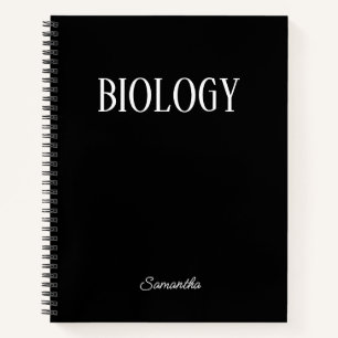 Biology Black Personalized Subject Notebook