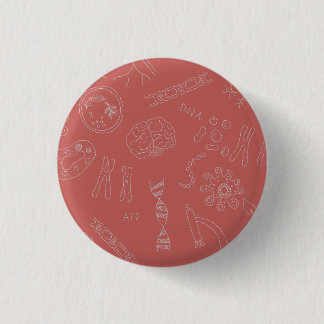 Biology diagram design dusky pink 3 cm round badge