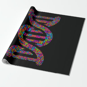biology DNA molecule word cloud science teacher Wrapping Paper