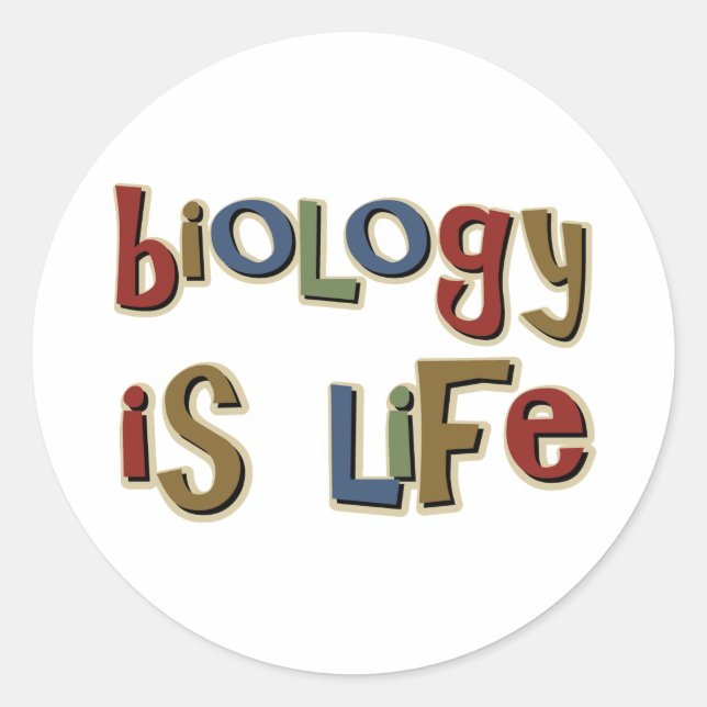 Biology is Life Funny Pun Classic Round Sticker (Front)