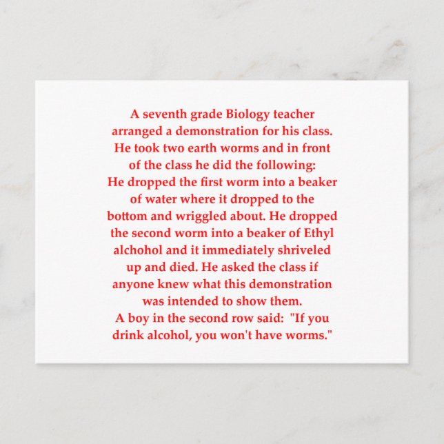 biology joke postcard (Front)