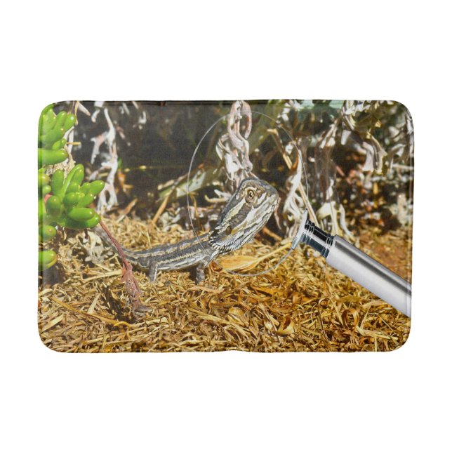 Biology Of A Baby Bearded Dragon Lizard, Bath Mat (Front)