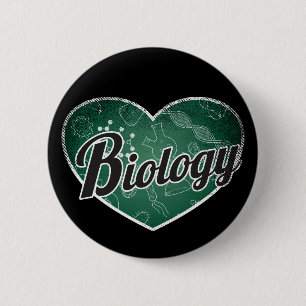 Biology Retro Heart Blackboard Love 6 Cm Round Badge