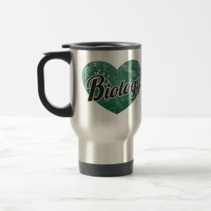 Biology Retro Heart Blackboard Love Travel Mug
