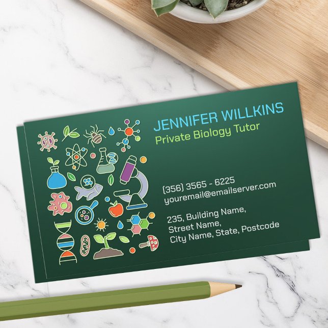 Biology Science Tutoring Services  Business Card (Creator Uploaded)