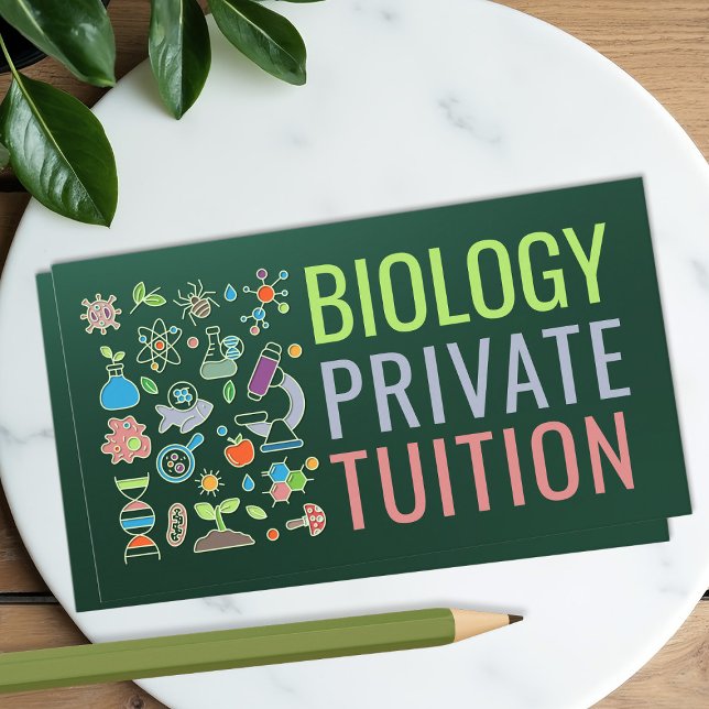 Biology Science Tutoring Services - Teacher Busine Business Card (Creator Uploaded)
