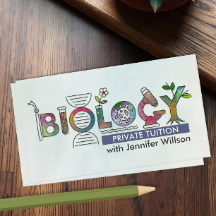 Biology Science Tutoring Services - Teacher Business Card
