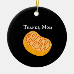 biology t , mitochondria , thanks, mom, science. ceramic tree decoration