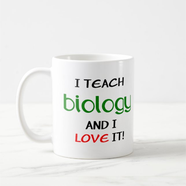 biology teach & love coffee mug (Left)