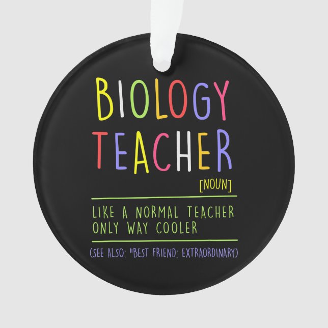 biology teacher biologist science teach teaching ornament (Front)