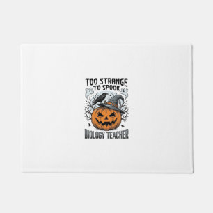 Biology Teacher Halloween Shirt Spooky Pumpkin Rav Doormat