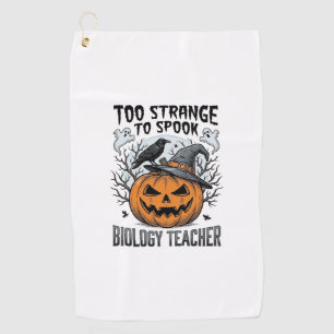 Biology Teacher Halloween Shirt Spooky Pumpkin Rav Golf Towel