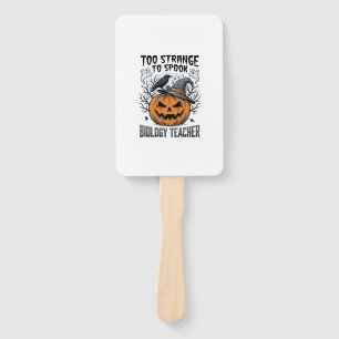 Biology Teacher Halloween Shirt Spooky Pumpkin Rav Hand Fan