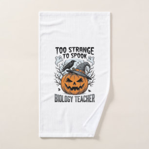 Biology Teacher Halloween Shirt Spooky Pumpkin Rav Hand Towel