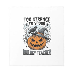 Biology Teacher Halloween Shirt Spooky Pumpkin Rav Notepad