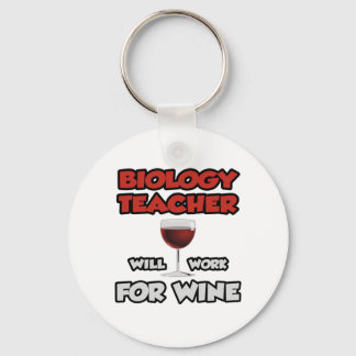 Biology Teacher ... Will Work For Wine Key Ring