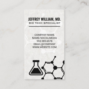 Biology Tech Molecule Beaker Business Card