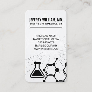 Biology Tech Molecule Beaker Science Business Card
