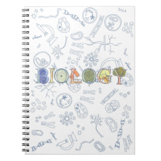 Biology typography and diagrams notebook