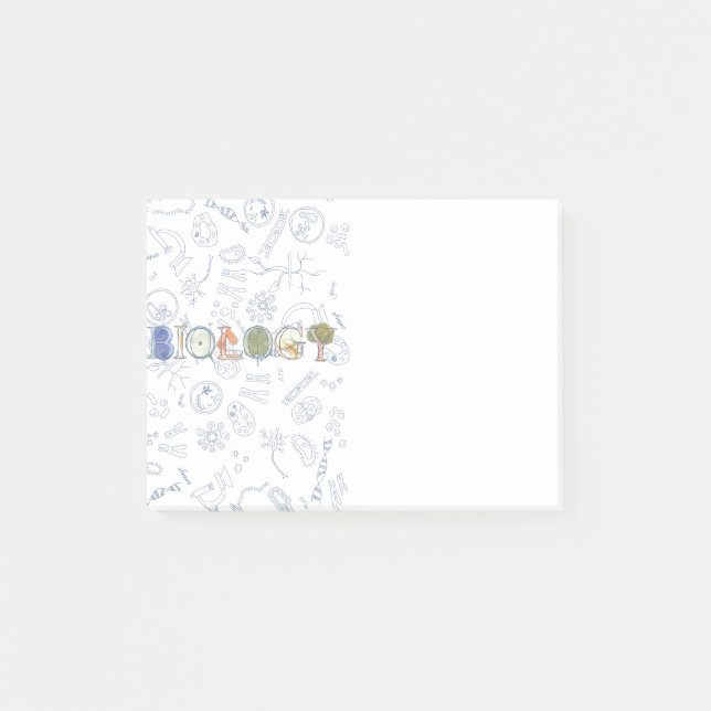 Biology typography and diagrams post-it notes (Front)