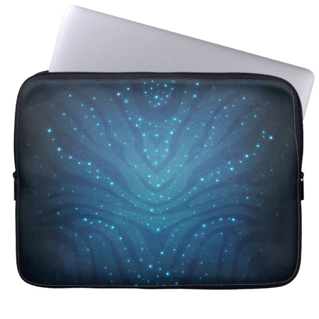 Bioluminescent Blue Alien Skin Pattern - Avatar Laptop Sleeve (Front)