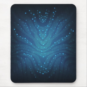 Bioluminescent Blue Alien Skin Pattern - Avatar Mouse Pad