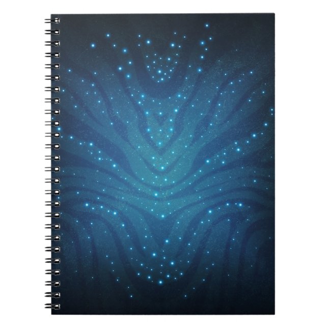 Bioluminescent Blue Alien Skin Pattern - Avatar Notebook (Front)