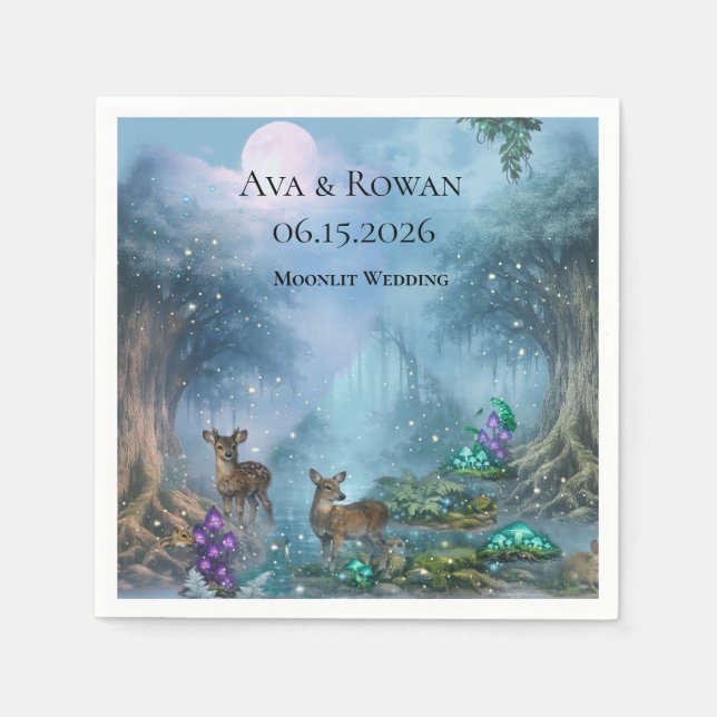Bioluminescent Elegance Wedding Collection Napkin (Front)
