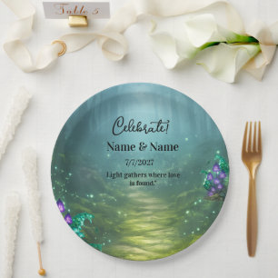 Bioluminescent Elegance Wedding Collection Paper Plate