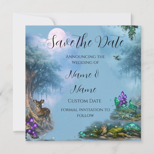 Bioluminescent Elegance Wedding Collection Save The Date (Front)