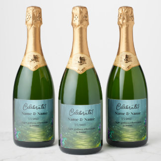 Bioluminescent Elegance Wedding Collection Sparkling Wine Label