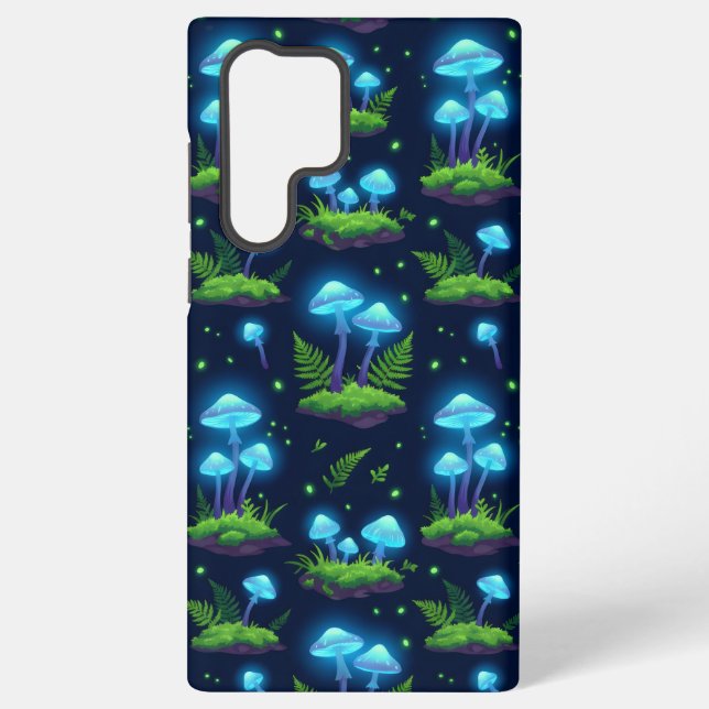 Bioluminescent Mushroom Glow Pattern Phone Case (Back)
