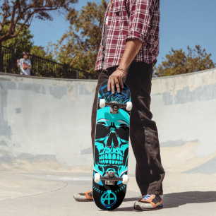 Bioluminescent Punk Rock Skeleton Skateboard