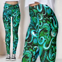 Bioluminescent Sea Witch | Teal & Green Kraken