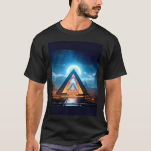 Bioluminicent neom glowing stargate in front of a  T-Shirt