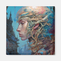 Biomechanical Head Surreal Sci-Fi Art