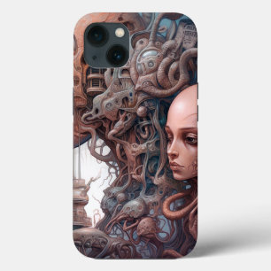 Biomechanical Heads Surreal Sci-Fi Art iPhone 13 Case