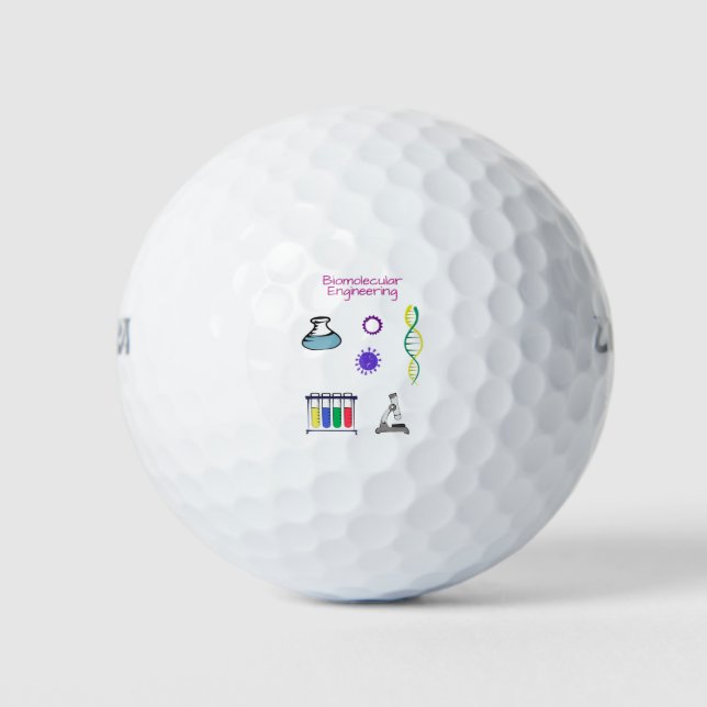 Biomolecular Engineer Chemical engineering Golf Balls (Front)