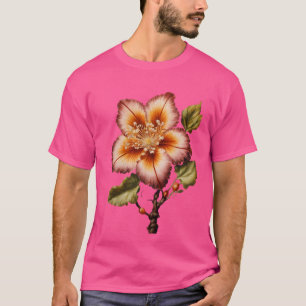 Biomorphic Flower Airbrush Painting Design T-Shirt