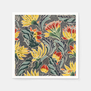 Biomorphic Natural Floral Print Napkin