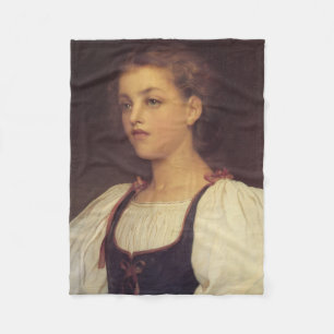 Biondina (by Frederic Leighton) Fleece Blanket