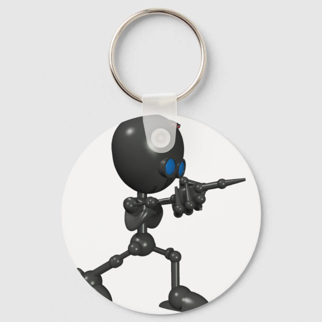 Bionic Boy 3D Robot - Finger Guns - Original Key Ring (Front)