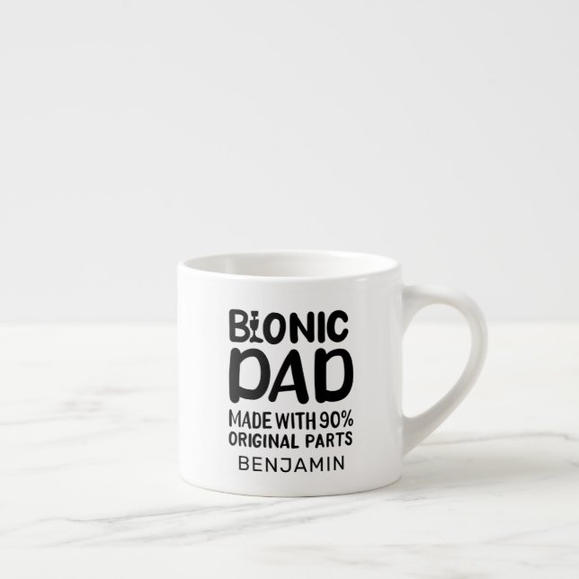 Bionic Dad Knee Replacement Celebration Espresso Cup (Right)