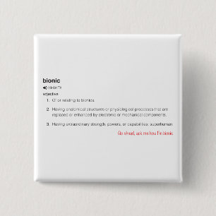 Bionic Definition in Black Go Ahead Ask 15 Cm Square Badge