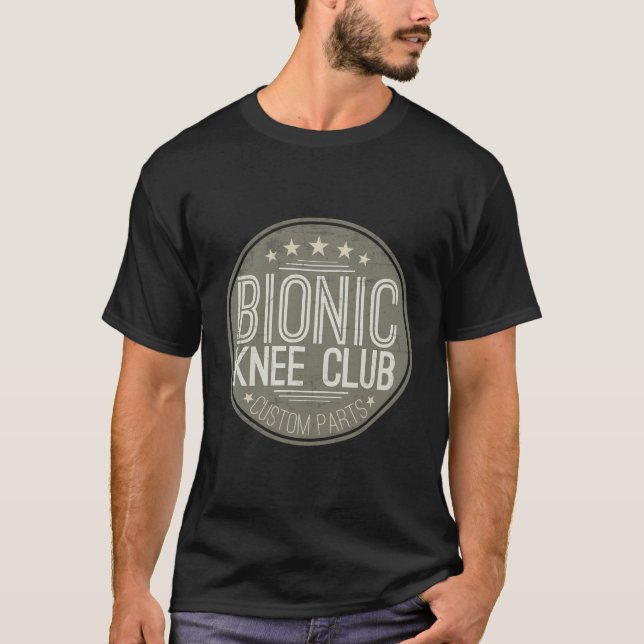 Bionic Knee Replacement Surgery Graphic Muscle Joi T-Shirt (Front)