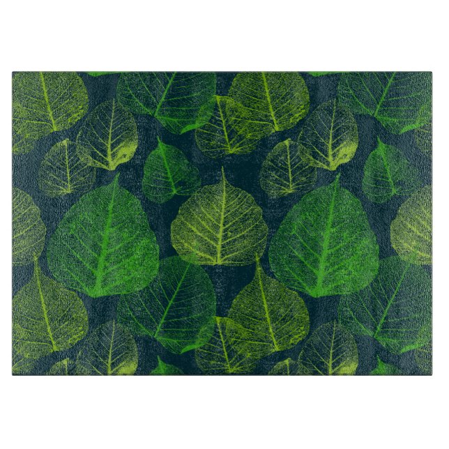 Biophilic Dark Green Skeleton Leaves  Cutting Board (Front)