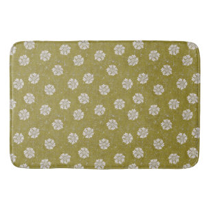 Biophilic green William Morris floral Marigold Bath Mat