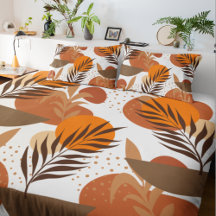 Biophilic mid-century modern custom duvet cover